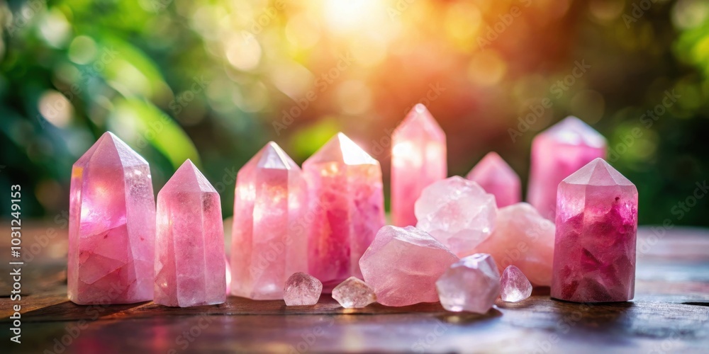 Alternative therapy session using pink quartz crystals for healing reiki chakra energy , holistic, wellness Alternative therapy session using pink quartz crystals for healing reiki chakra energy , holistic, wellness