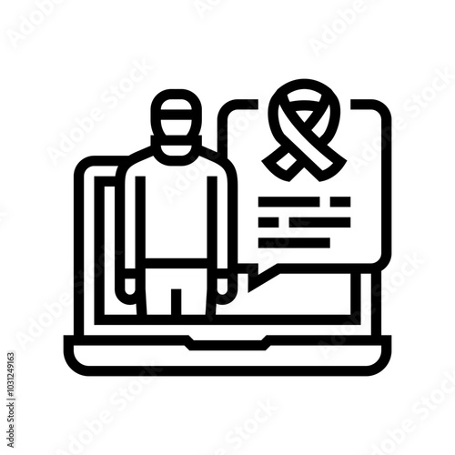 medical consultation cancer treatment line icon vector. medical consultation cancer treatment sign. isolated contour symbol black illustration