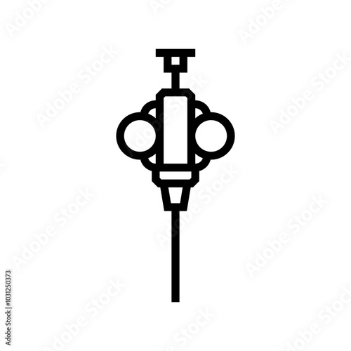 biopsy cancer treatment line icon vector. biopsy cancer treatment sign. isolated contour symbol black illustration