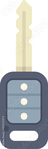 This vector illustration features a sleek and modern car key fob, highlighting its keyless entry and remote control functionalities
