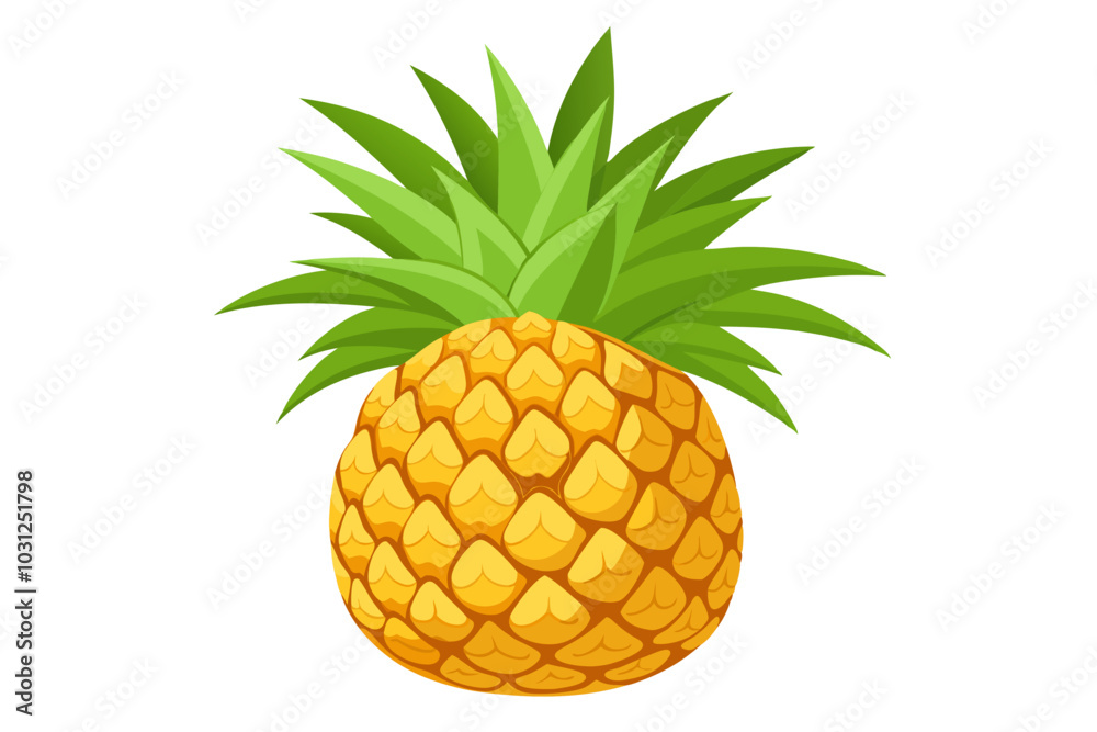 Beautiful ripe delicious pineapple vector art illustration Beautiful ripe delicious pineapple vector art illustration
