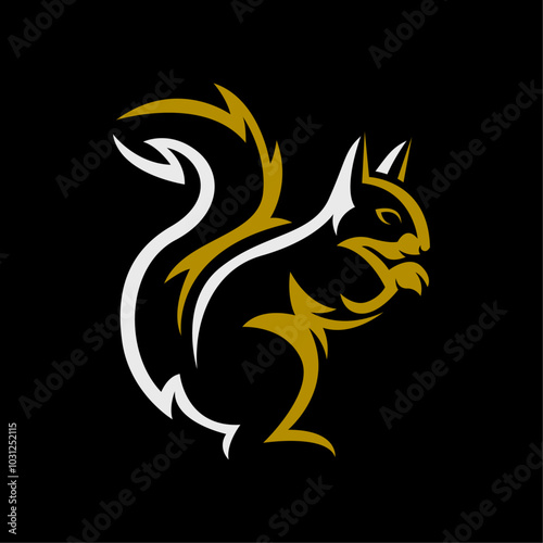 ILLUSTRATION 118 ABSTRACT VECTOR ART OF SQUIRREL