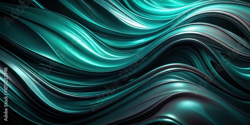 Abstract teal and black textured background resembling fluid movement , texture, abstract, flowing, fluid, teal, black, backdrop