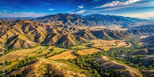 Aerial view of the Tehachapi Mountains in California, mountains, California, landscape, aerial, nature, scenic, panoramic photo