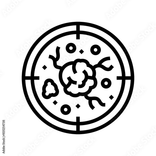targeted therapy cancer treatment line icon vector. targeted therapy cancer treatment sign. isolated contour symbol black illustration