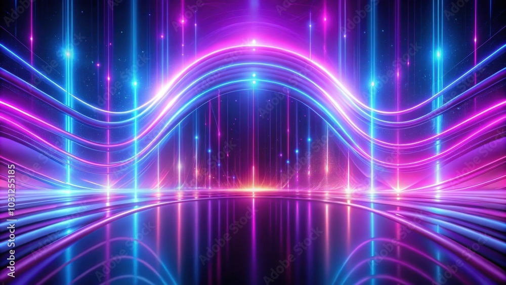 Bright neon abstract background with glowing purple, violet, and pink lines in render panoramic view, neon, abstract, background Bright neon abstract background with glowing purple, violet, and pink lines in render panoramic view, neon, abstract, background