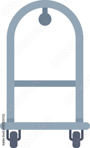 Minimalist vector illustration featuring a luggage cart ready to assist guests with their belongings