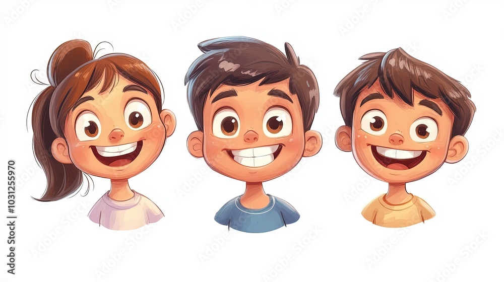 kids in cartoon style kids in cartoon style