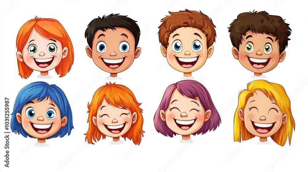 kids in cartoon style kids in cartoon style