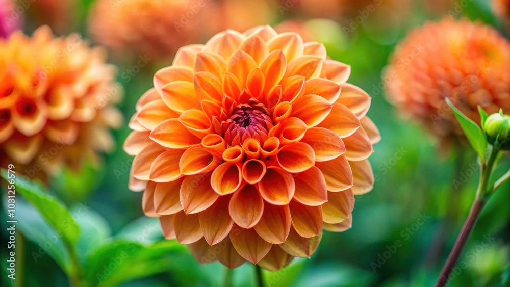 Vibrant orange dahlia in full bloom , flower, dahlia, orange, vibrant, bloom, petal, garden, nature, flora, close-up, botanical Vibrant orange dahlia in full bloom , flower, dahlia, orange, vibrant, bloom, petal, garden, nature, flora, close-up, botanical