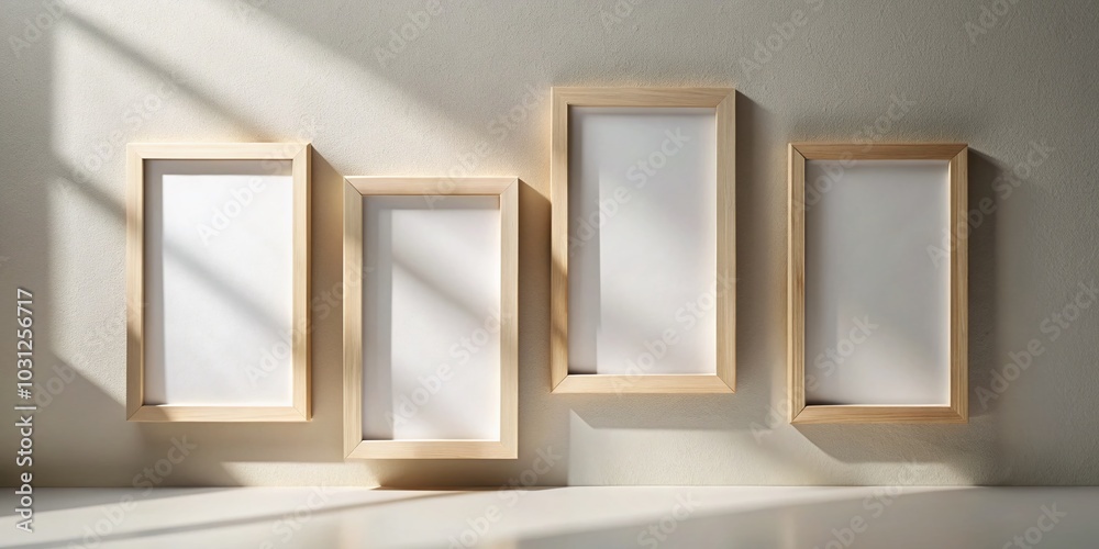 Aerial View of Four Square Empty Photo Frames for Creative Design Use Aerial View of Four Square Empty Photo Frames for Creative Design Use