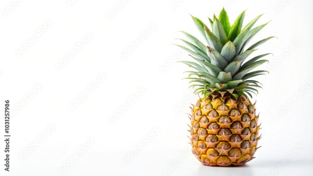 Tropical pineapple isolated on white background, pineapple, tropical, fruit, isolated, vibrant, yellow, fresh, juicy, ripe Tropical pineapple isolated on white background, pineapple, tropical, fruit, isolated, vibrant, yellow, fresh, juicy, ripe