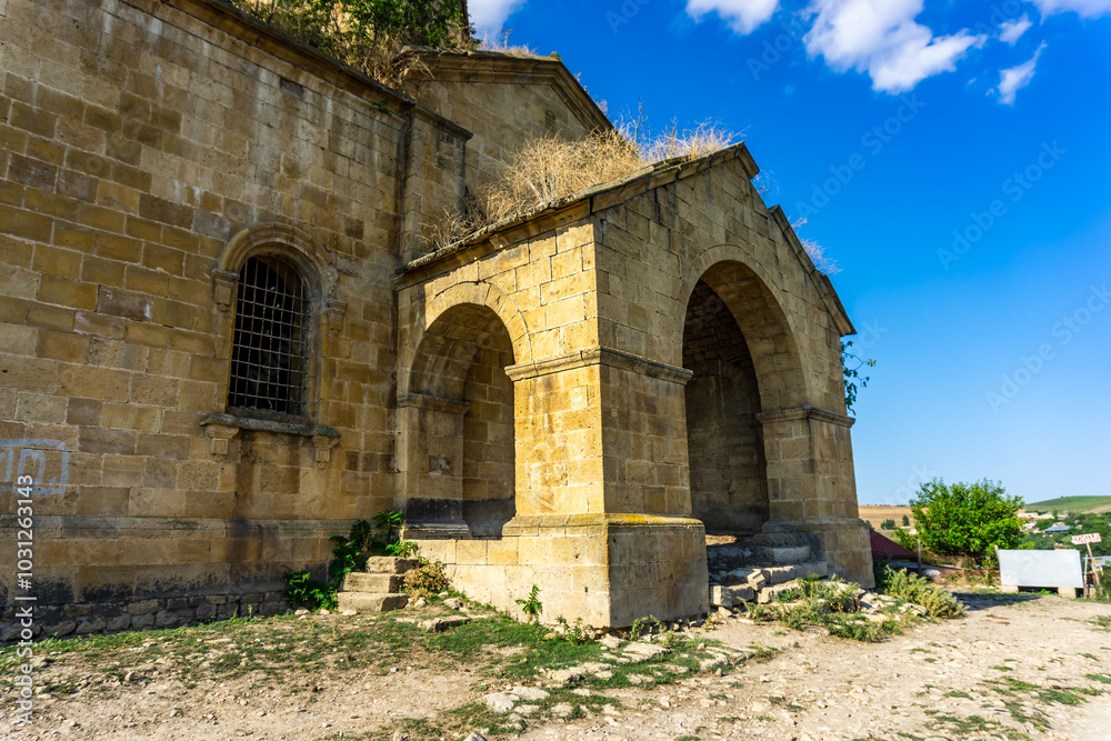 Ancient 18th-century Albanian church in Madrasa village, Azerbaijan as seen in Aug 2024. Ancient 18th-century Albanian church in Madrasa village, Azerbaijan as seen in Aug 2024.