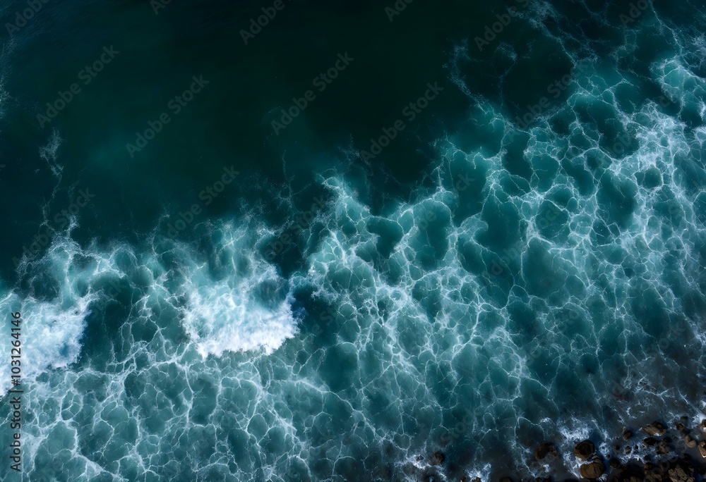 Ocean's Embrace: A mesmerizing dance of blue and white, where the rhythmic waves evoke awe and wonder. Ocean's Embrace: A mesmerizing dance of blue and white, where the rhythmic waves evoke awe and wonder.