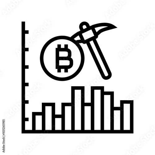 profitability cryptocurrency mining line icon vector. profitability cryptocurrency mining sign. isolated contour symbol black illustration