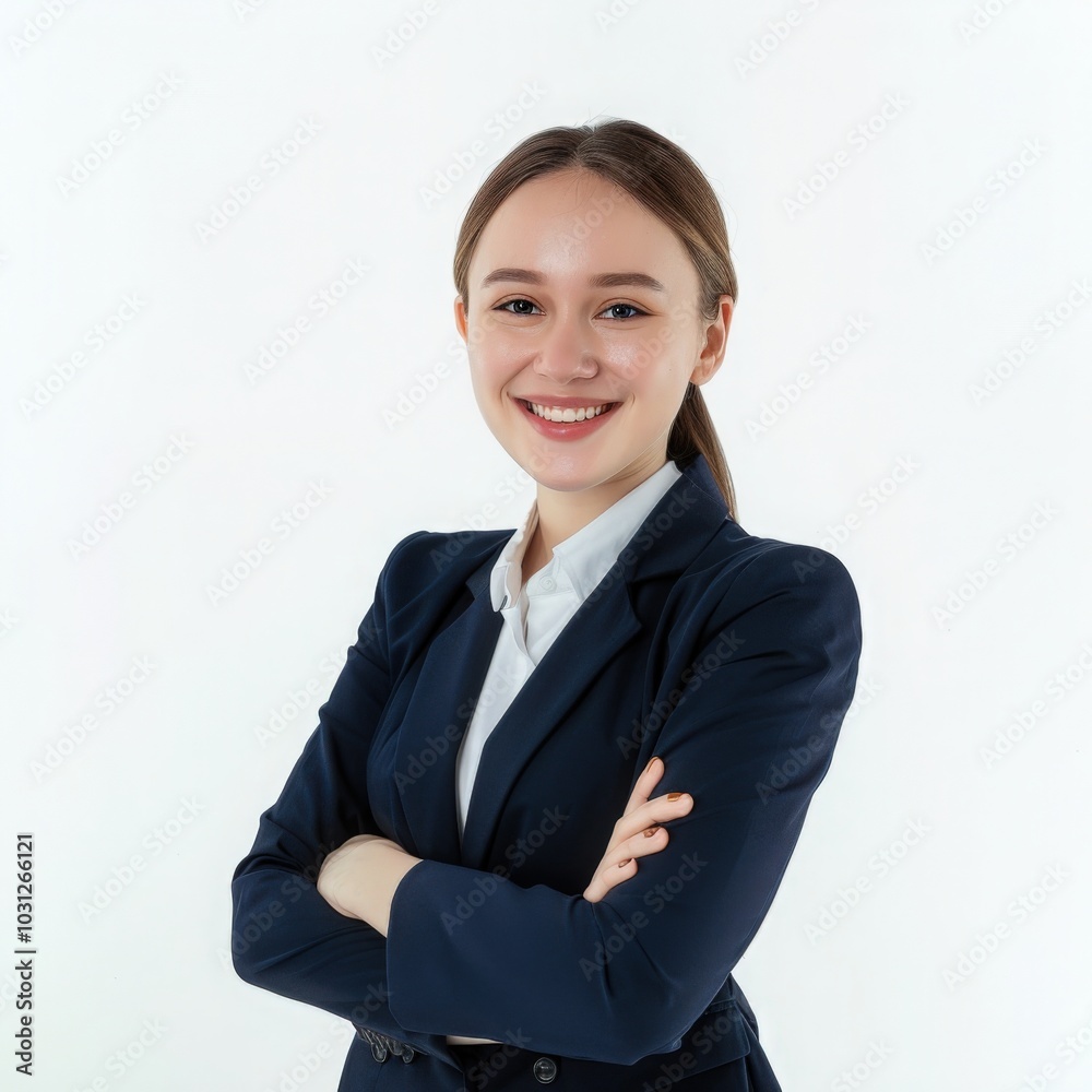 portrait of a business woman on white background portrait of a business woman on white background