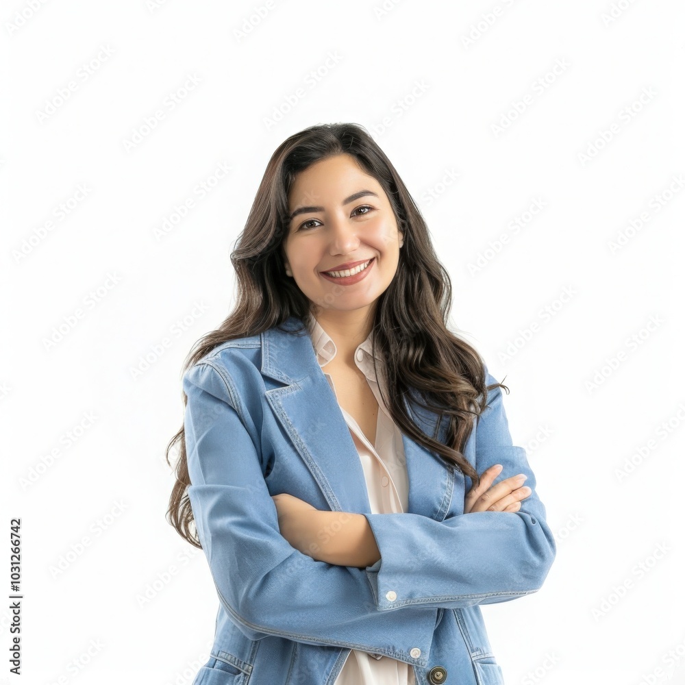 portrait of a business woman on white background portrait of a business woman on white background