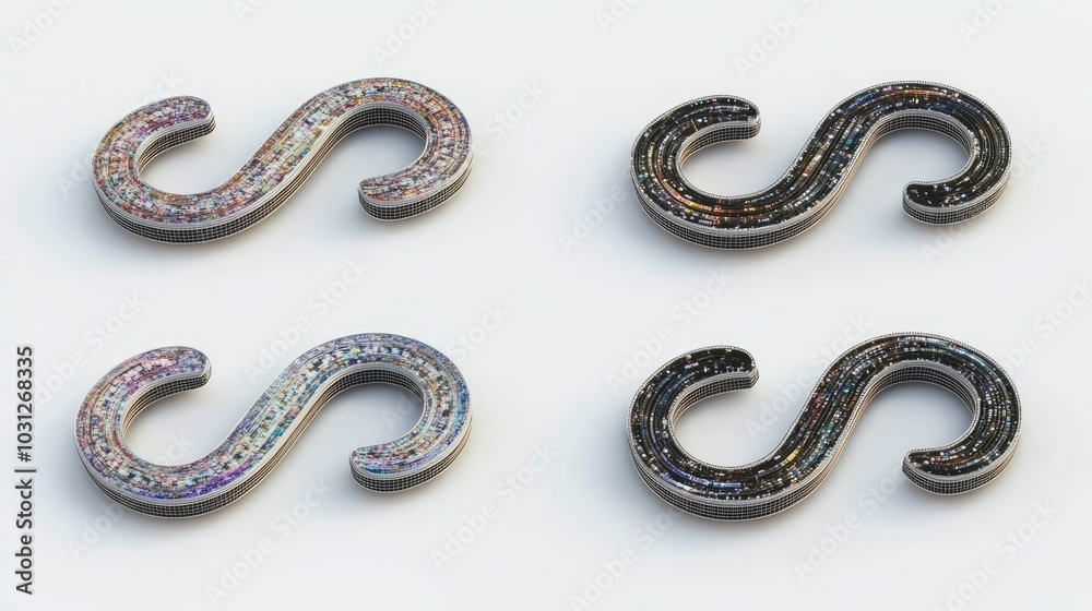 Four Decorative Hooks With Unique Shimmering Designs for Versatile Use Generative AI Four Decorative Hooks With Unique Shimmering Designs for Versatile Use Generative AI