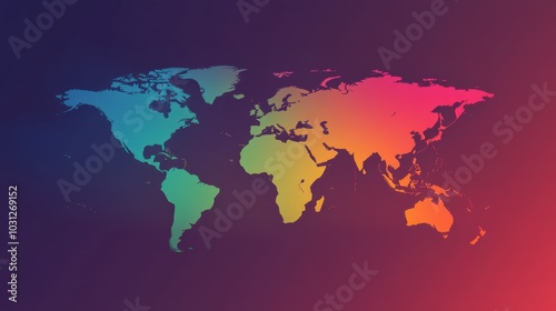 Colorful World Map Background for Creative Projects