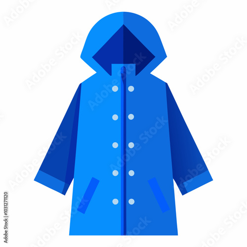 blue raincoat vector illustration 