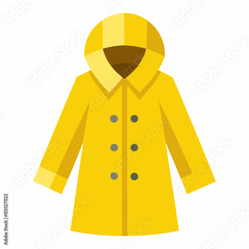 yellow raincoat vector illustration 