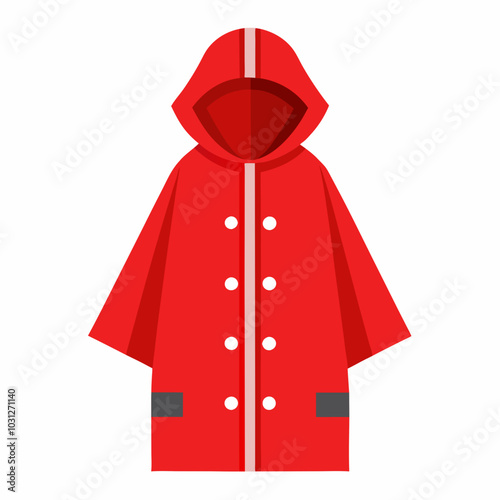 red raincoat vector illustration 