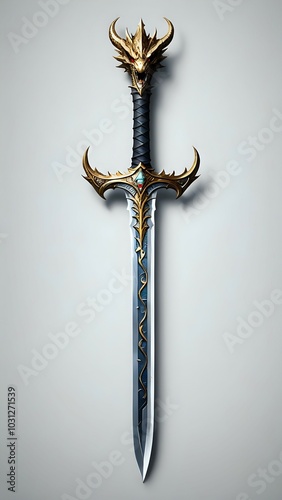 cross on the sky background, two crossed swords