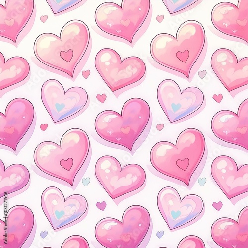 다양한 하트 패턴 이미지 일러스트 (Various heart pattern image illustration)