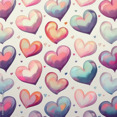 다양한 하트 패턴 이미지 일러스트 (Various heart pattern image illustration)