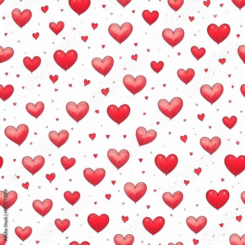다양한 하트 패턴 이미지 일러스트 (Various heart pattern image illustration)