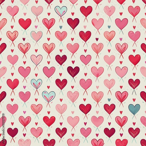다양한 하트 패턴 이미지 일러스트 (Various heart pattern image illustration)