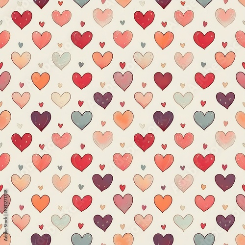 다양한 하트 패턴 이미지 일러스트 (Various heart pattern image illustration)