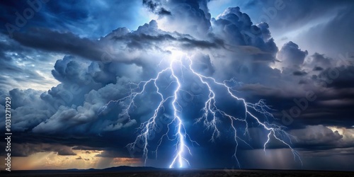 Lightning striking a storm clouds, lightning, storm, weather, thunder, dramatic, intense, power, natural disaster, sky