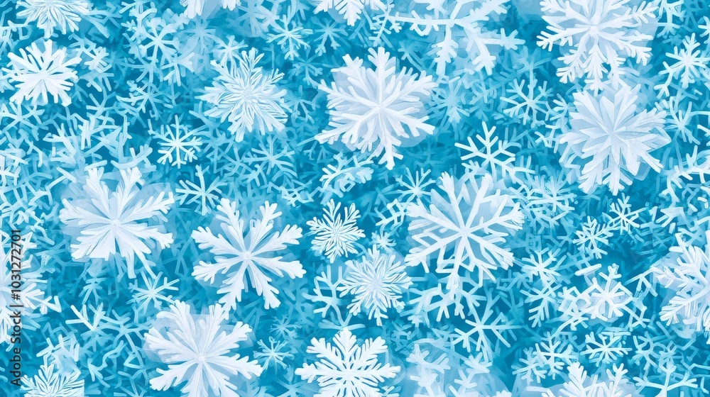 Snowflake Pattern on Blue Background Design Snowflake Pattern on Blue Background Design