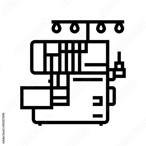 serger machine dressmaking fashion line icon vector. serger machine dressmaking fashion sign. isolated contour symbol black illustration