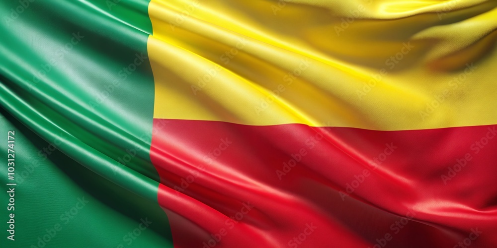 Benin Flag Vector Background with Copy Space for Design Projects