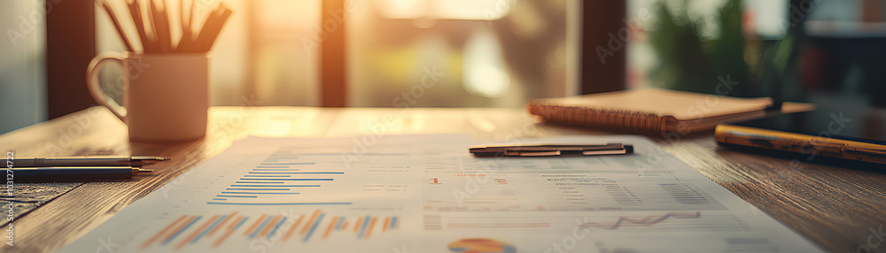 Open binder with a business plan and financial data, organized business strategy Open binder with a business plan and financial data, organized business strategy