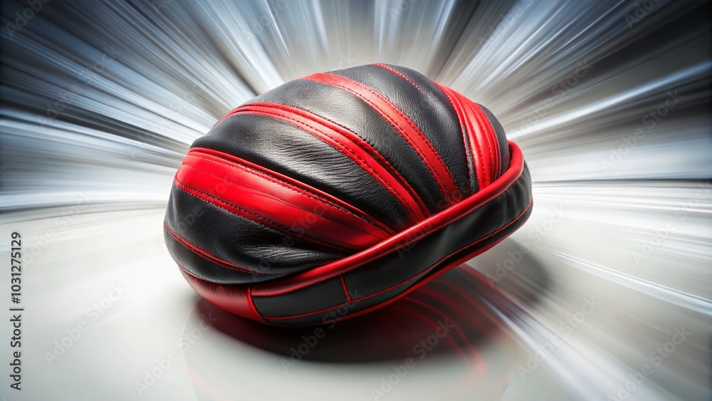 Black and Red Rugby Scrum Cap on White Background for Sports Gear Showcase Black and Red Rugby Scrum Cap on White Background for Sports Gear Showcase