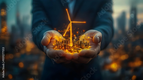 Hands holding a glowing win...