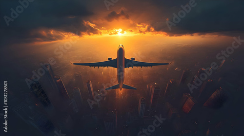 Aerial view of an airplane ...