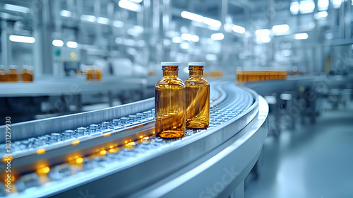 Bottles on a conveyor belt ...