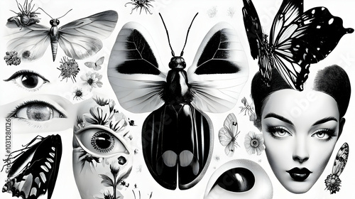 A black-and-white collage o...