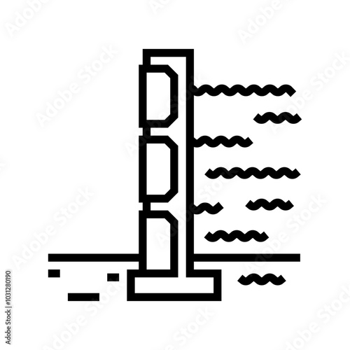 flood barrier disaster line icon vector. flood barrier disaster sign. isolated contour symbol black illustration