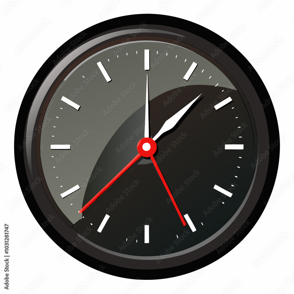 black wall clock vector