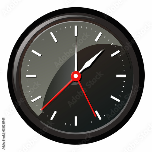 black wall clock vector