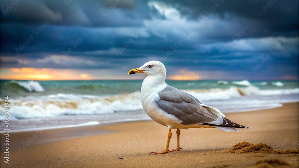 Fototapeta premium seagull on the beach