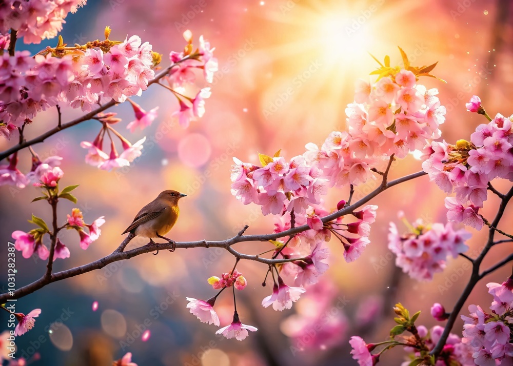 Bokeh Cherry Blossoms and Birds in Springtime Beauty for Nature Lovers Bokeh Cherry Blossoms and Birds in Springtime Beauty for Nature Lovers