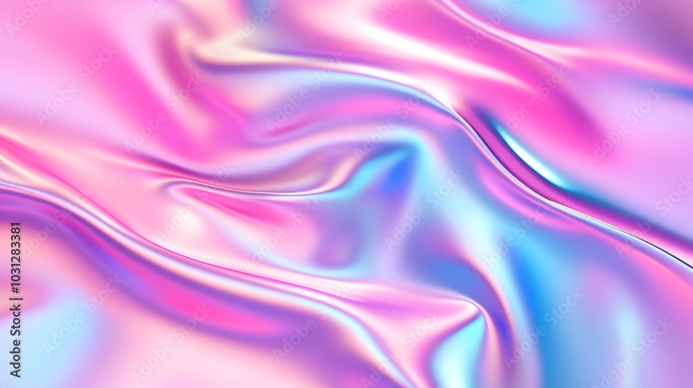 Obraz premium Dazzling Holographic Texture with Fluid Pastel Gradient Patterns