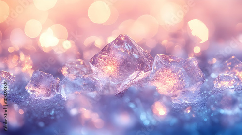 Close-up of shimmering ice ...