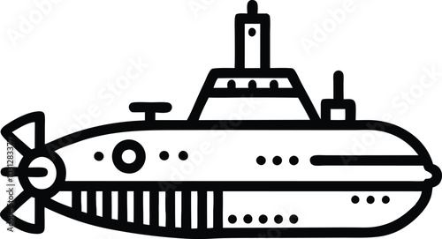 submarine illustration silhouette logo design concept 